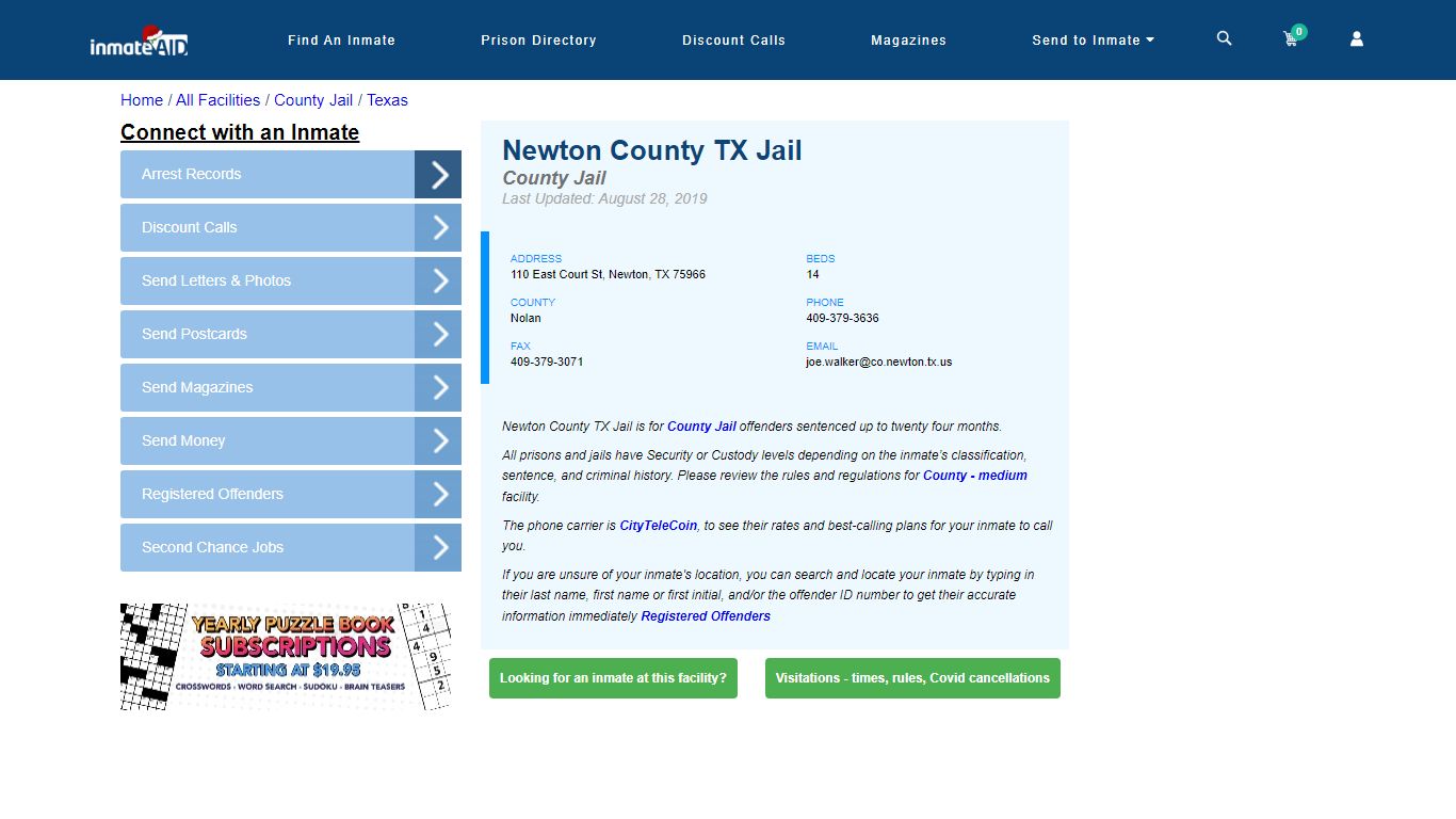 Newton County TX Jail - Inmate Locator - Newton, TX
